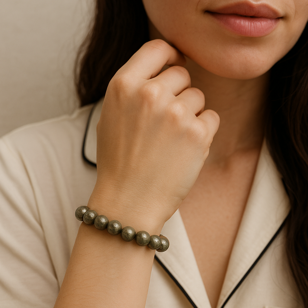 Crystal healing natural Pyrite Beads Bracelet for Men and Women