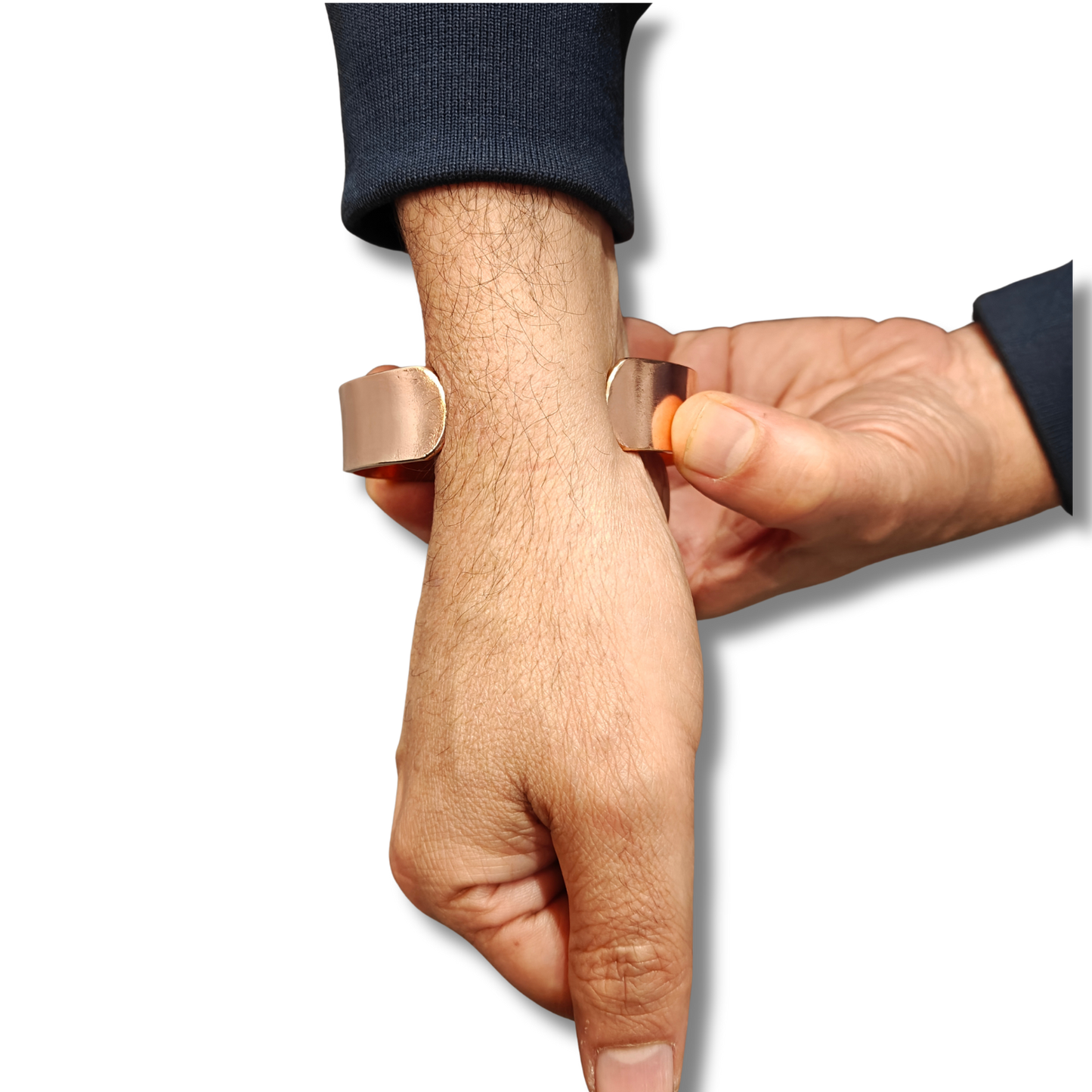 OM engraved wide open cuff men's copper bracelet Kada