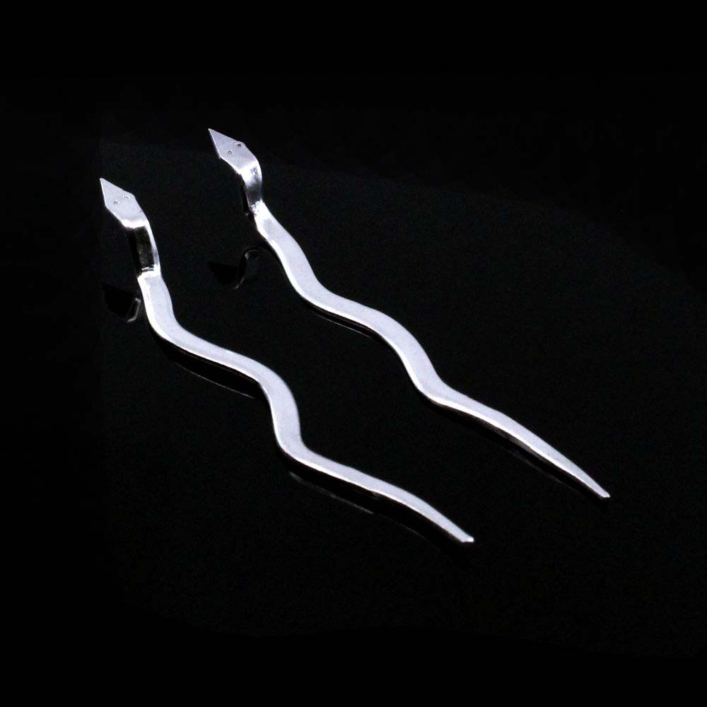 Real Silver Naag Naagin Meditation Pooja Snakes Pair
