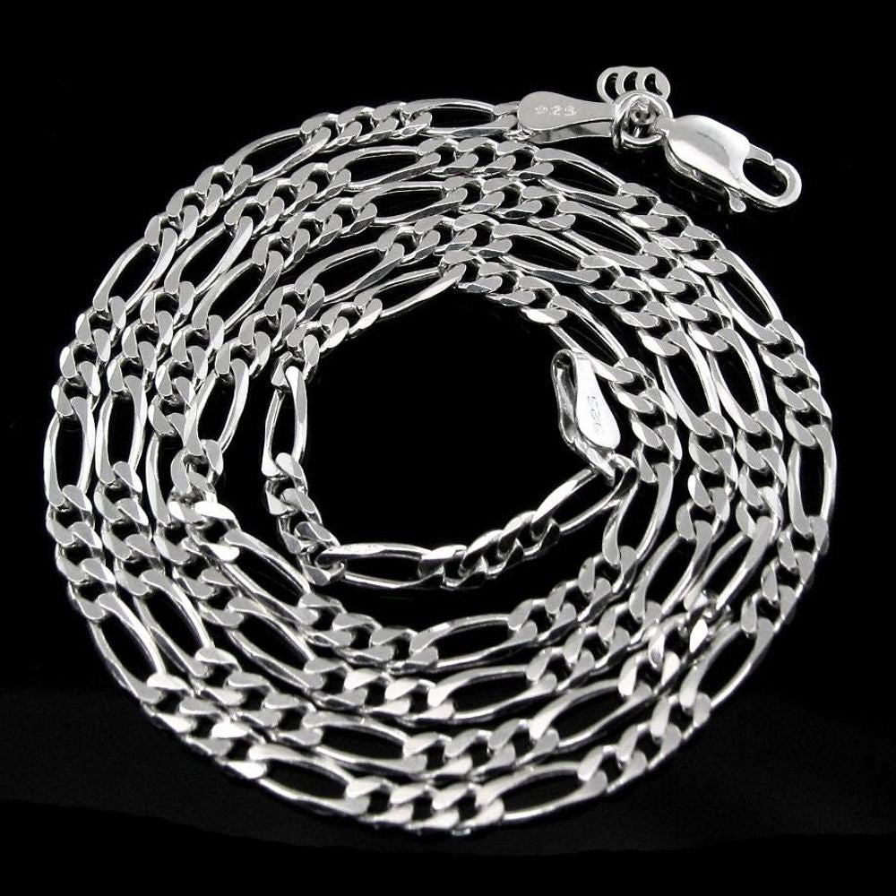 925 Sterling Silver Figaro Men's Chain
