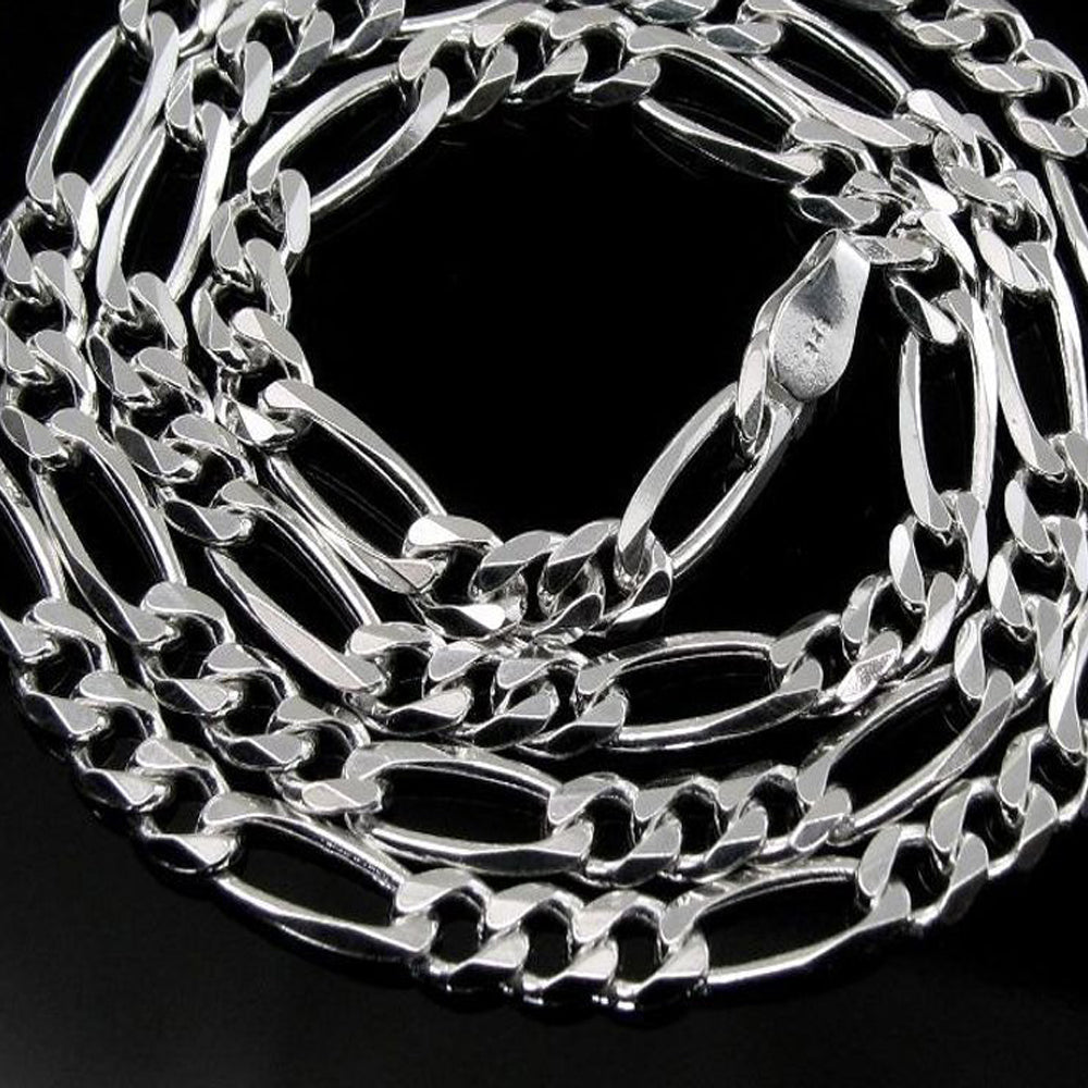 925 Sterling Silver Figaro Men's Chain