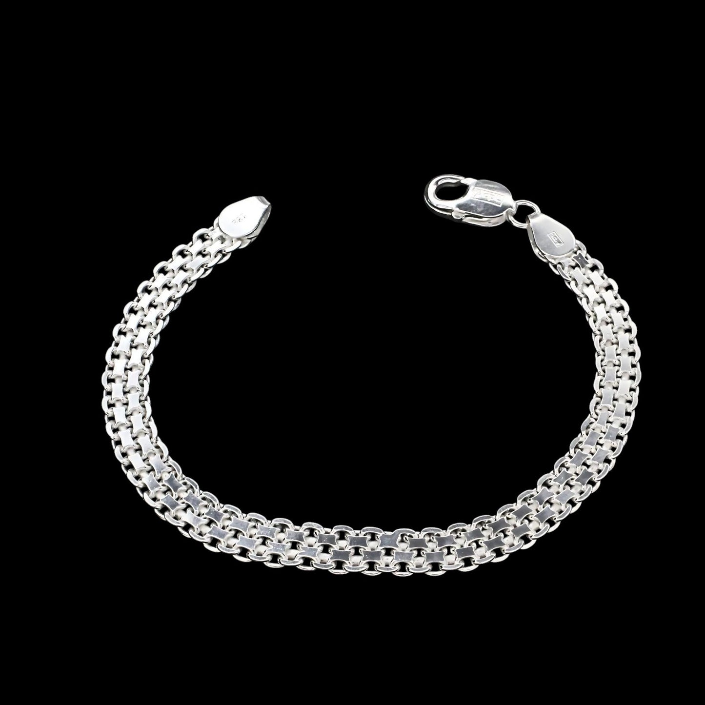 925 Sterling Silver handmade Men's Popcorn Chain Bracelet 8.5"