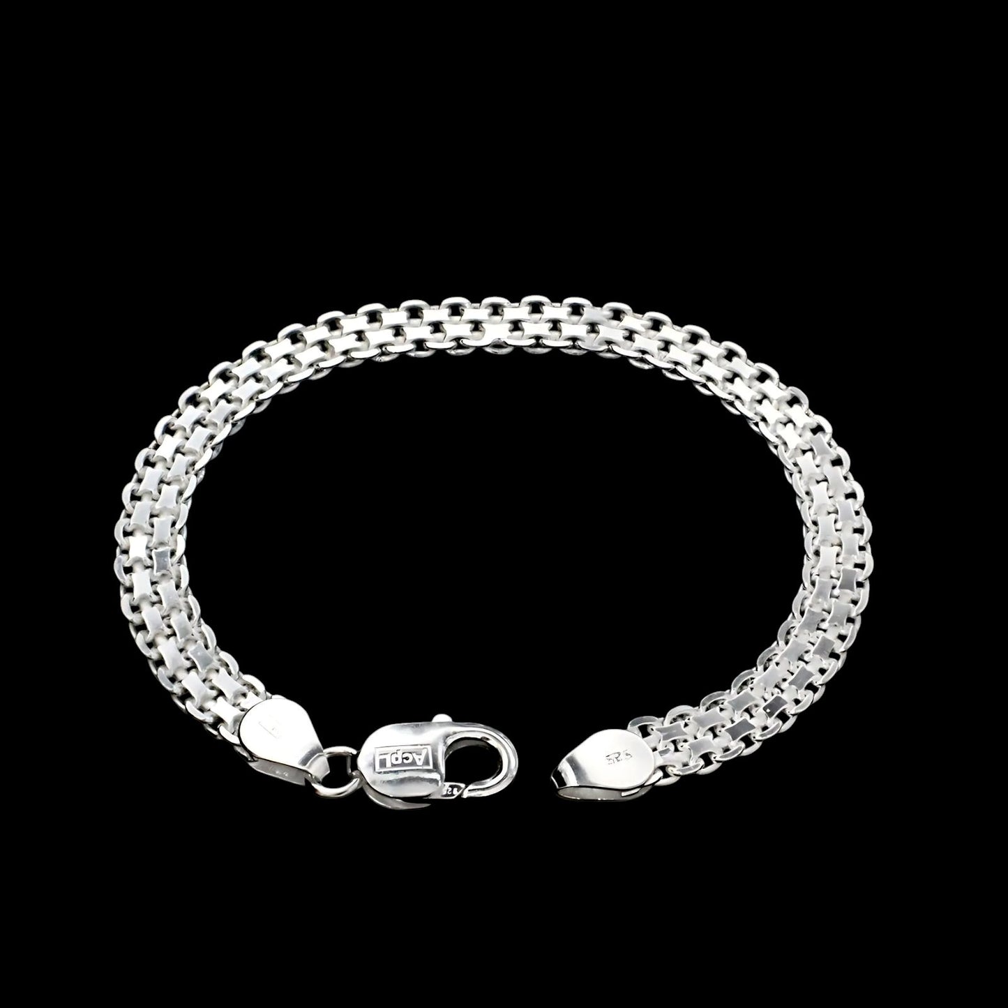 925 Sterling Silver handmade Men's Popcorn Chain Bracelet 8.5"
