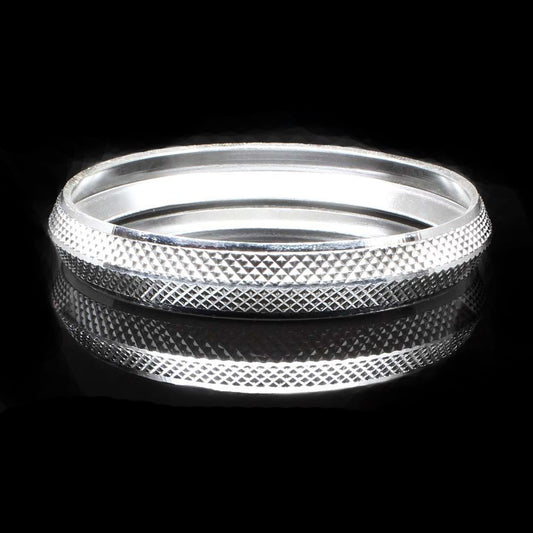 Fine Sterling Silver Men's Solid Punjabi Silver Kada Bangle