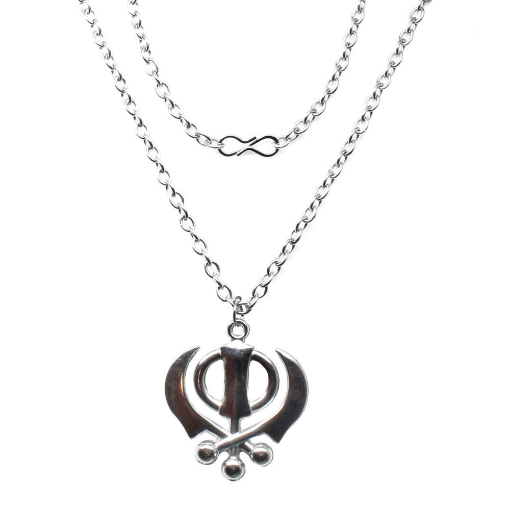Steel Sikh Khanda Pendant chain
