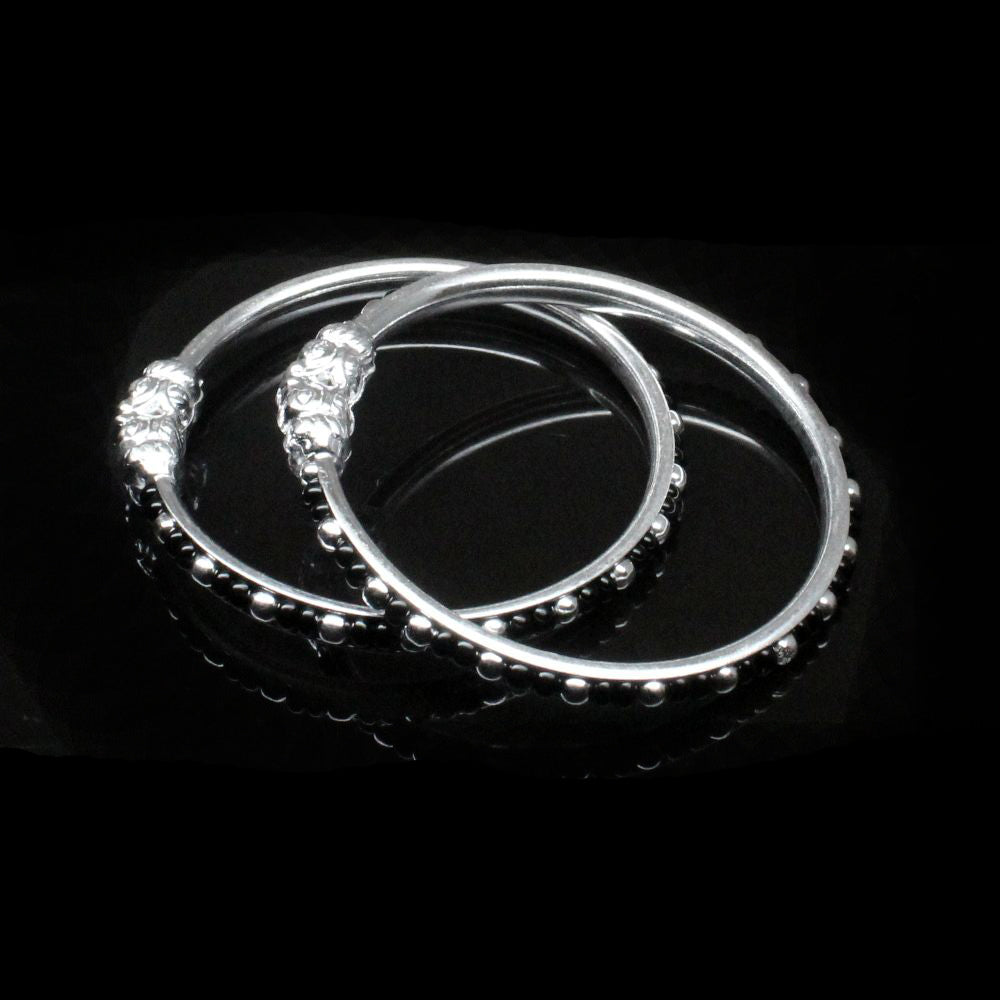 Silver Baby Bangles Bracelet - Pair