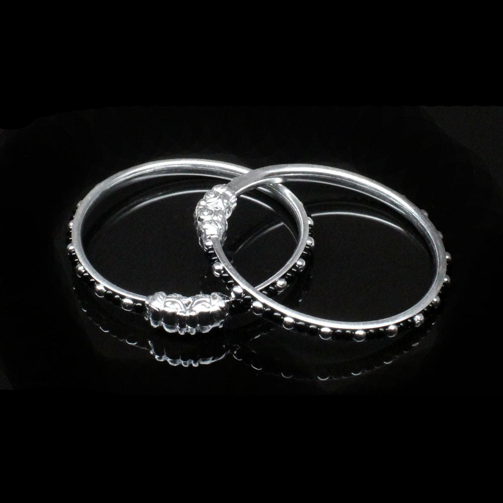 Silver Baby Bangles Bracelet - Pair