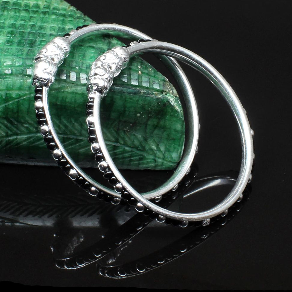 Silver Baby Bangles Bracelet - Pair