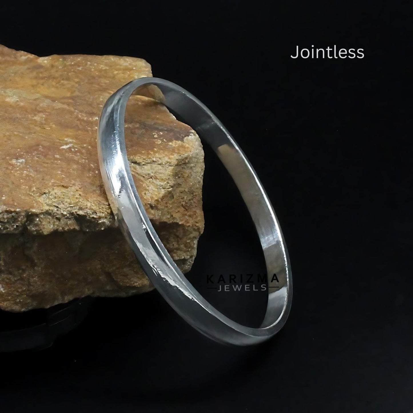 Jointless Pure Silver Plain Bangle - chandi ka bejod kada