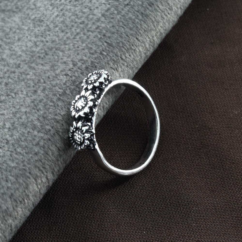 Real 925 Sterling Silver Oxidized Women's ring