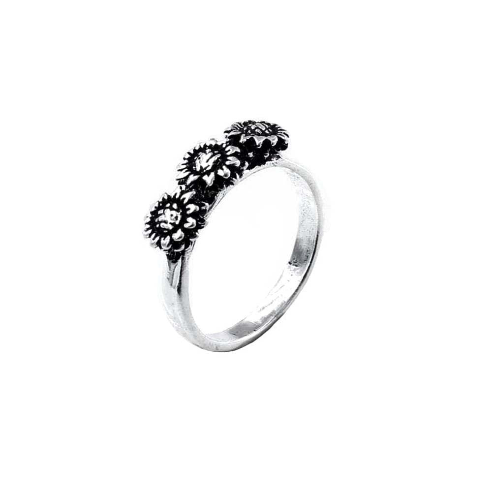 Real 925 Sterling Silver Oxidized Women's ring