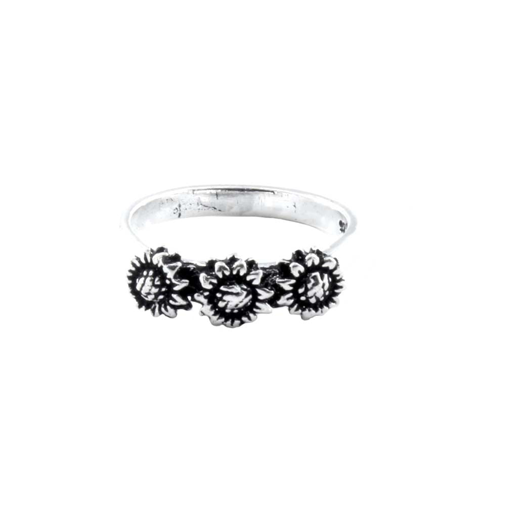 Real 925 Sterling Silver Oxidized Women's ring