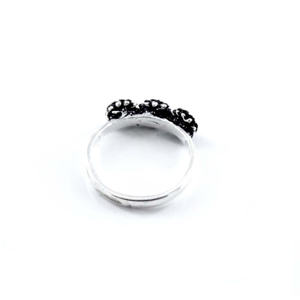 Real 925 Sterling Silver Oxidized Women's ring