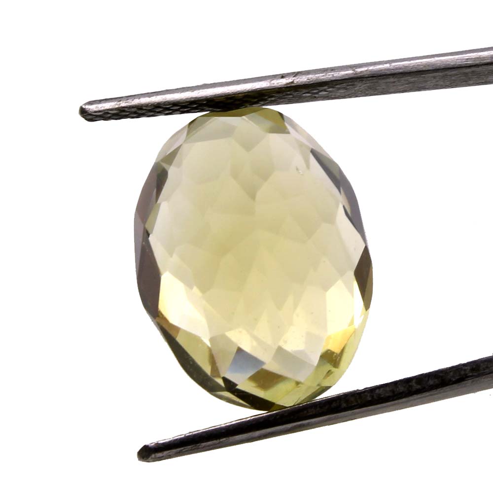 15Ct A+ NATURAL Lemon Quartz Oval Cut Faceted Gemstone