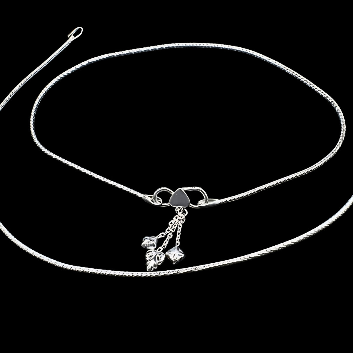 925 Sterling Silver Women’s Anklet – Simple Daily Wear Chain Payal 10.2 Inch
