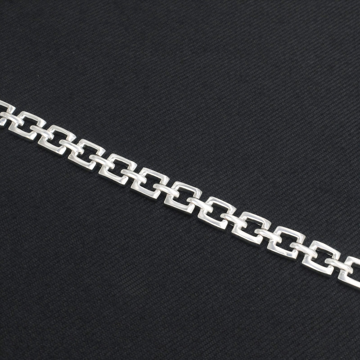 Men's Luxury 925 Sterling Silver Geometric Link Bracelet