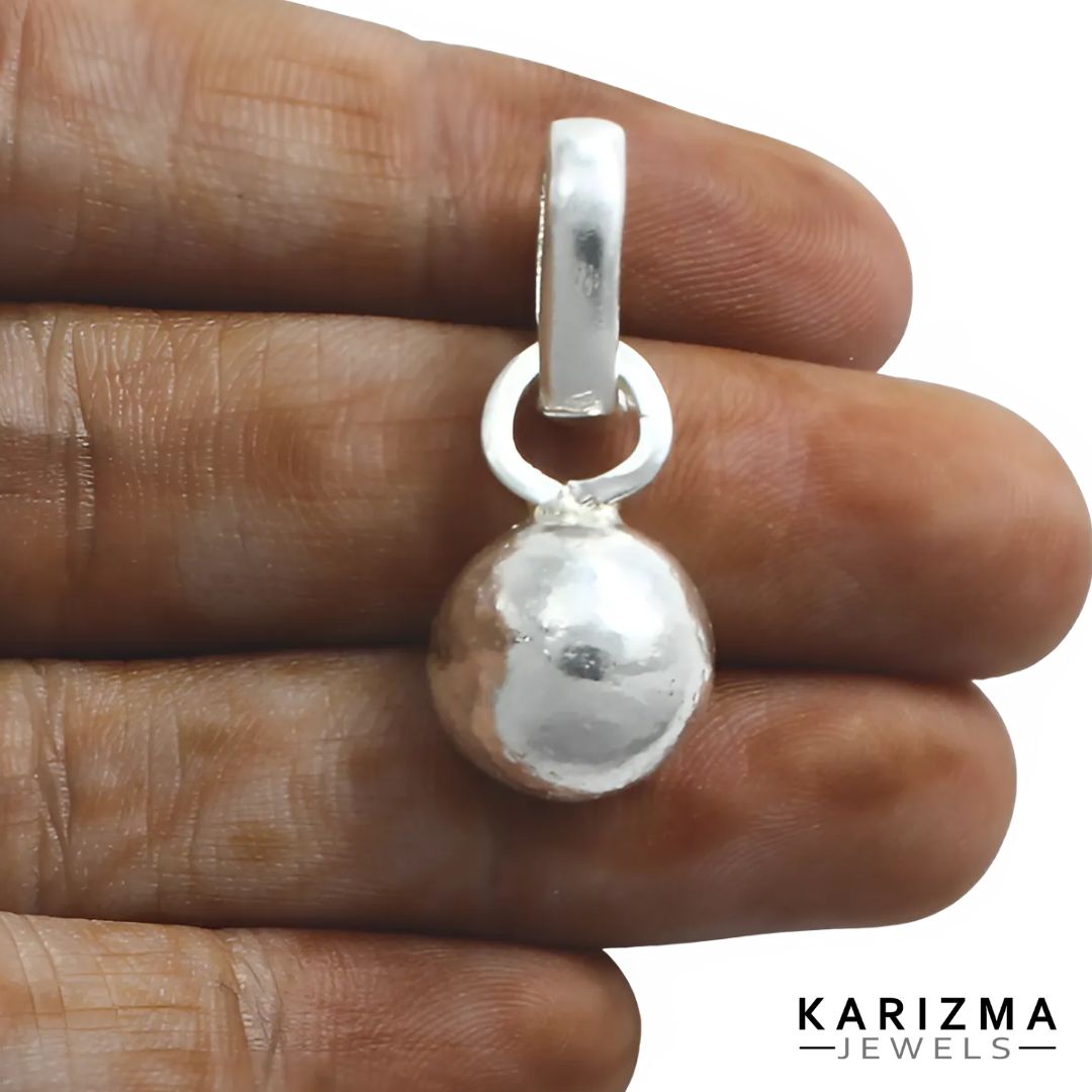 Pure Silver 10 Gram Ball Pendant for Lal Kitab remedy चांदी की गोली लॉकेट