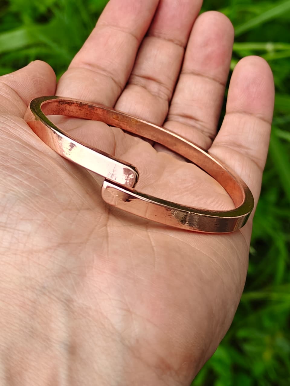 Pure Copper Men's Solid Adjustable cuff bracelet Kada