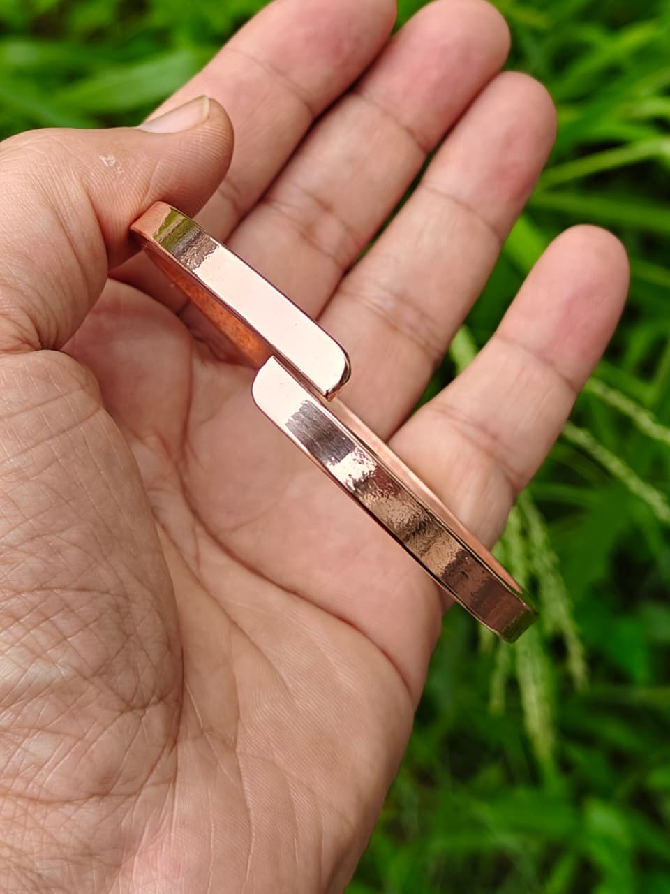 Pure Copper Men's Solid Adjustable cuff bracelet Kada