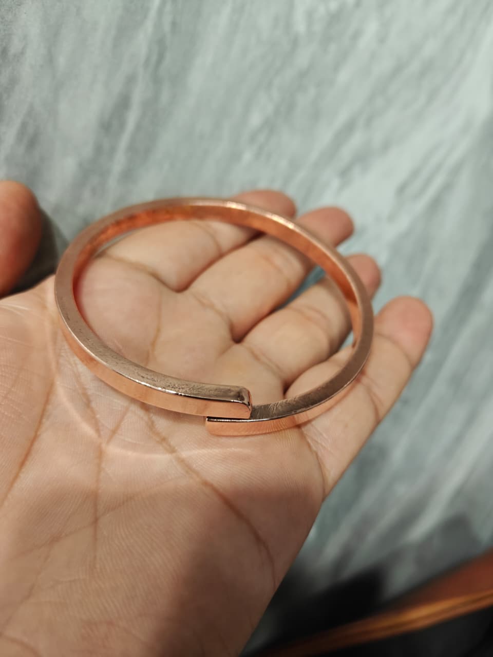 Pure Copper Men's Solid Adjustable cuff bracelet Kada