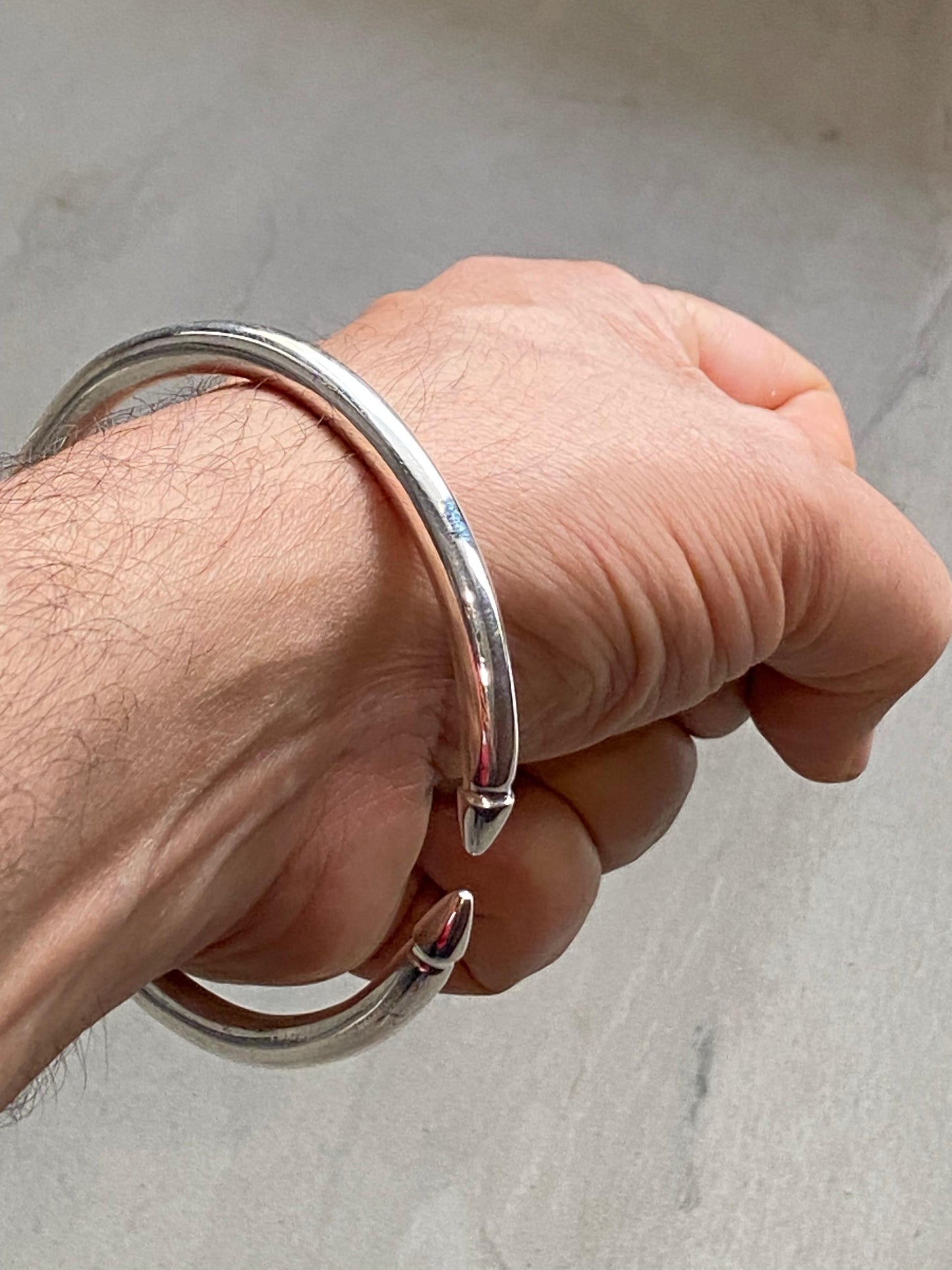 Pure silver solid open Bangle bracelet kada