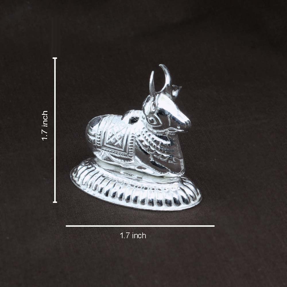 Real Silver Nandi statue