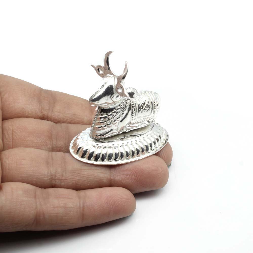Real Silver Nandi statue