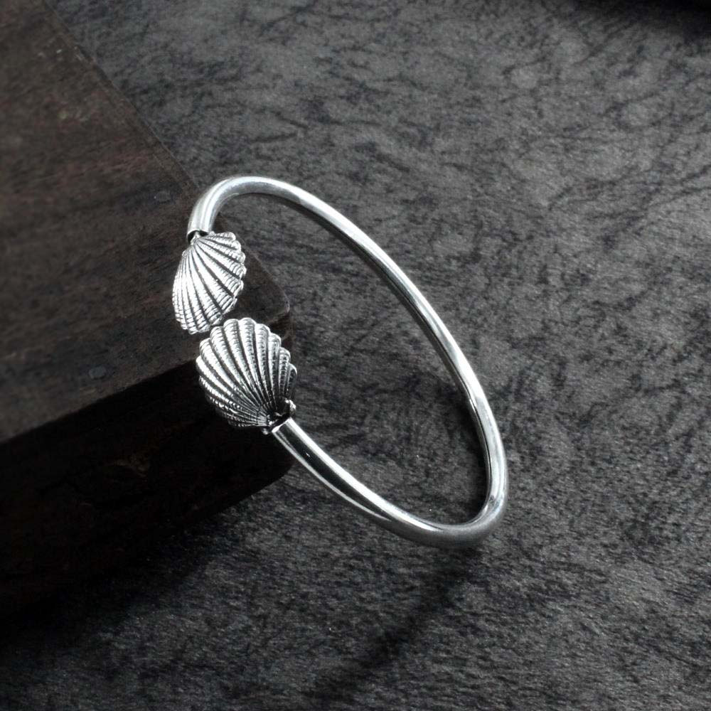 925 Sterling Silver Oxidized Bracelet Bangle - Single