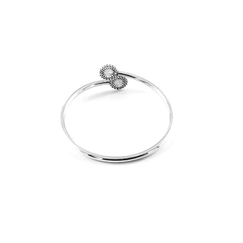 Real 925 Silver Oxidized Bracelet Bangle - Single