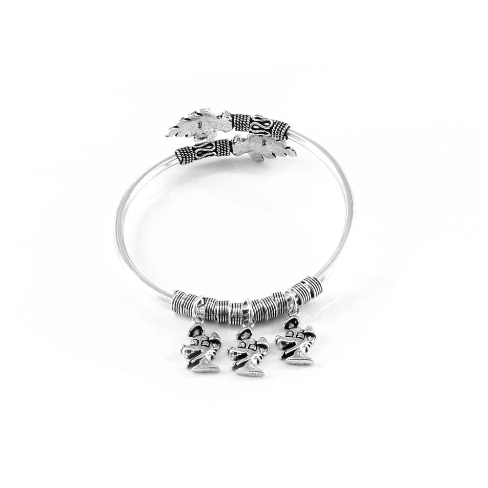 Real Silver Oxidized Indian Bracelet Bangle - Single