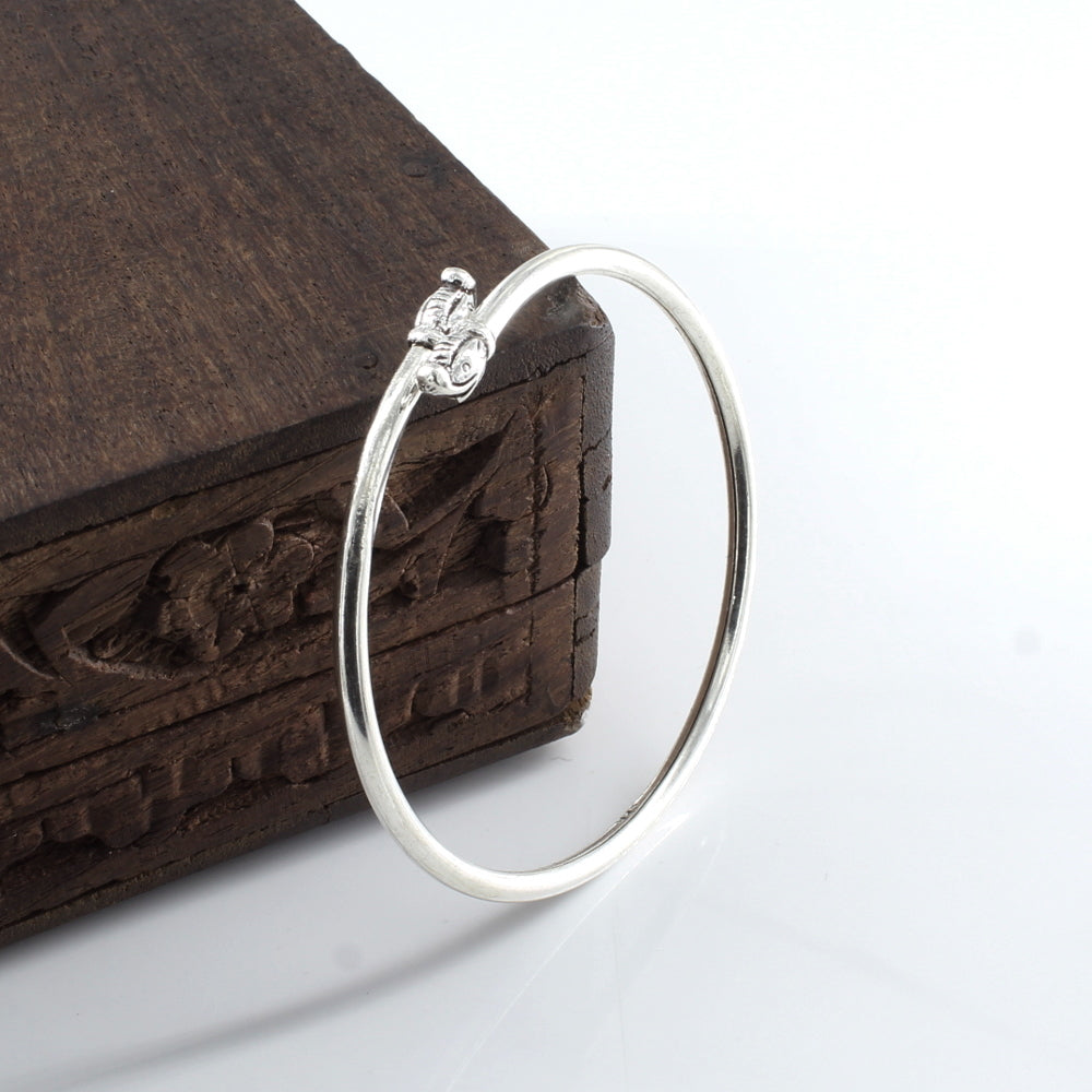 Real Silver Oxidized Indian Bracelet Bangle - Single