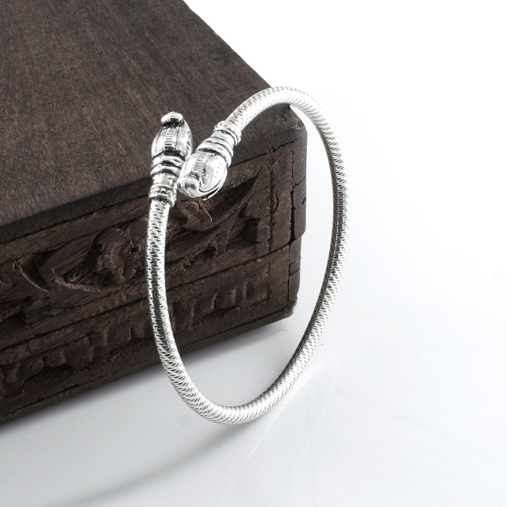 Real Silver Oxidized Indian Bracelet Bangle - Single