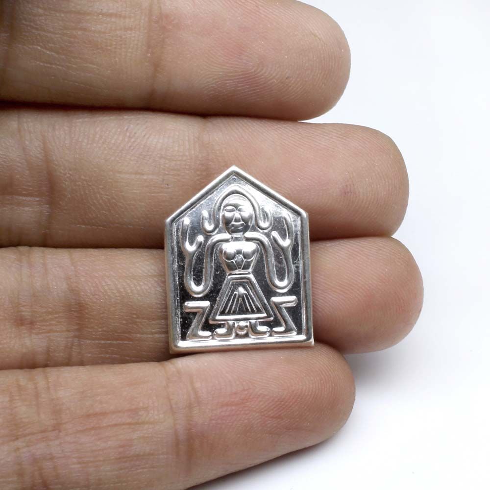 Real Silver Ahoi Mata figure embossed on plate for red book remedies