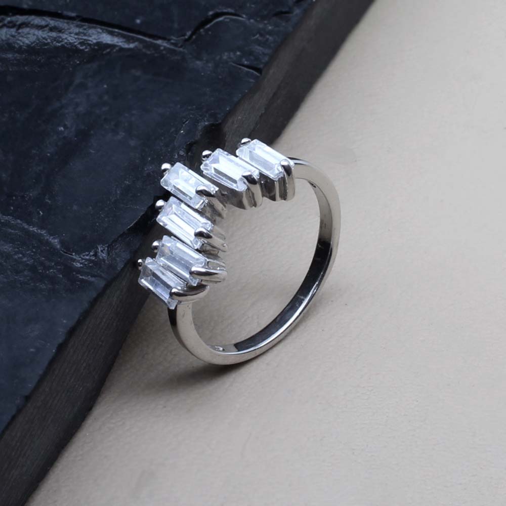 Real 925 Sterling Silver CZ women finger ring