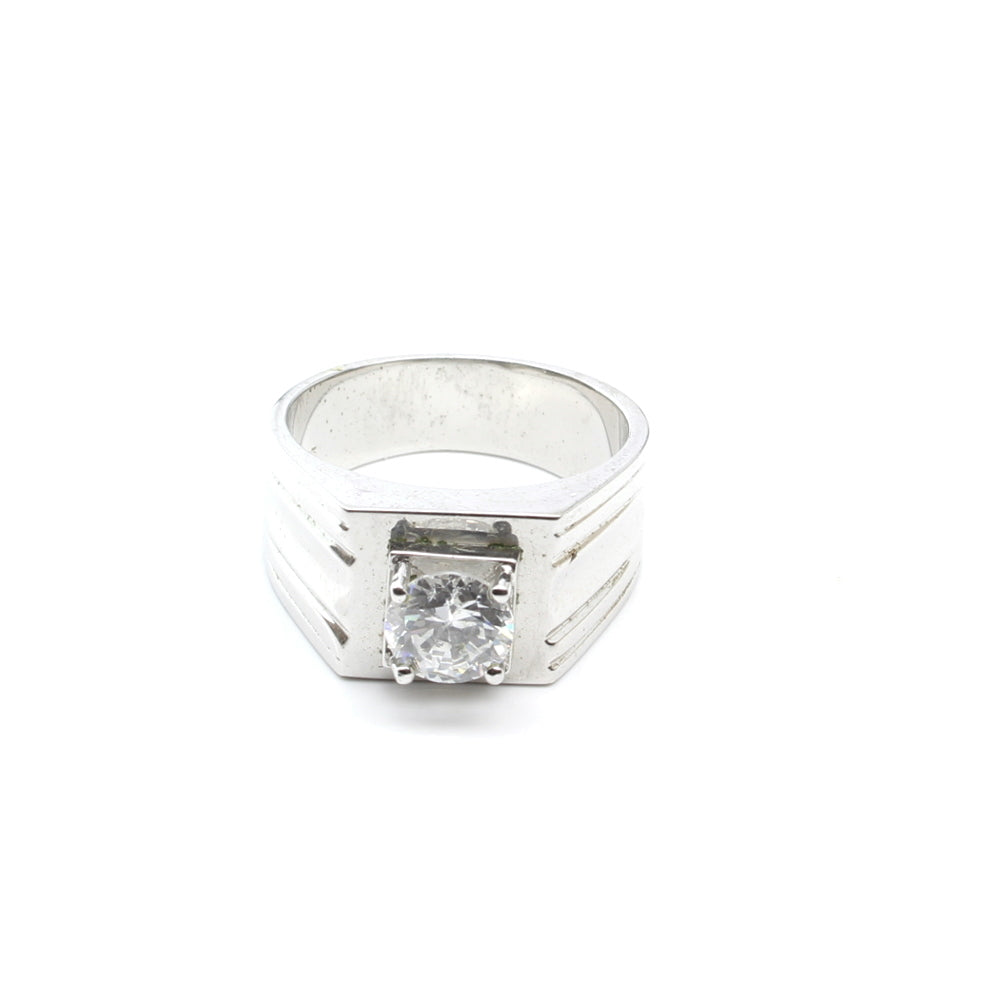 Sterling Silver Men's Ring Platinum Finish