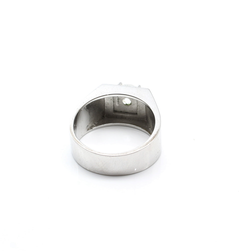 Sterling Silver Men's Ring Platinum Finish