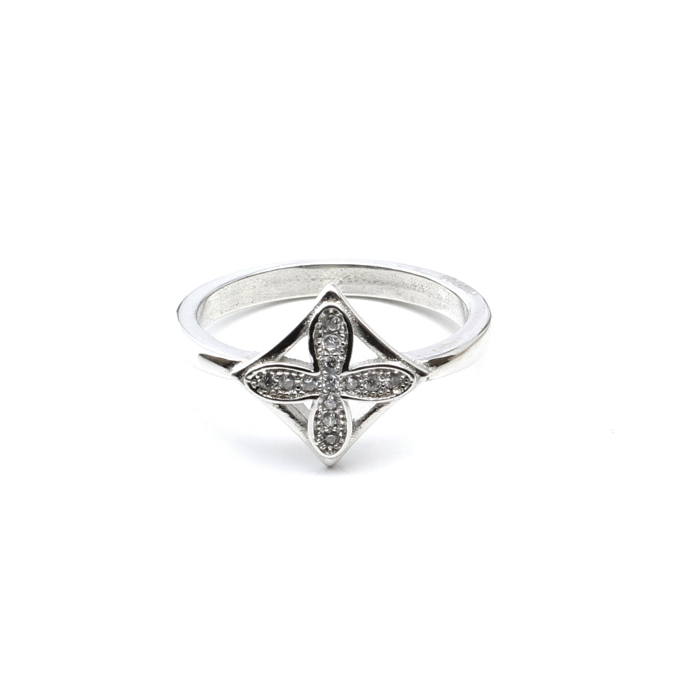 Real Sterling Silver Ring Platinum Finish
