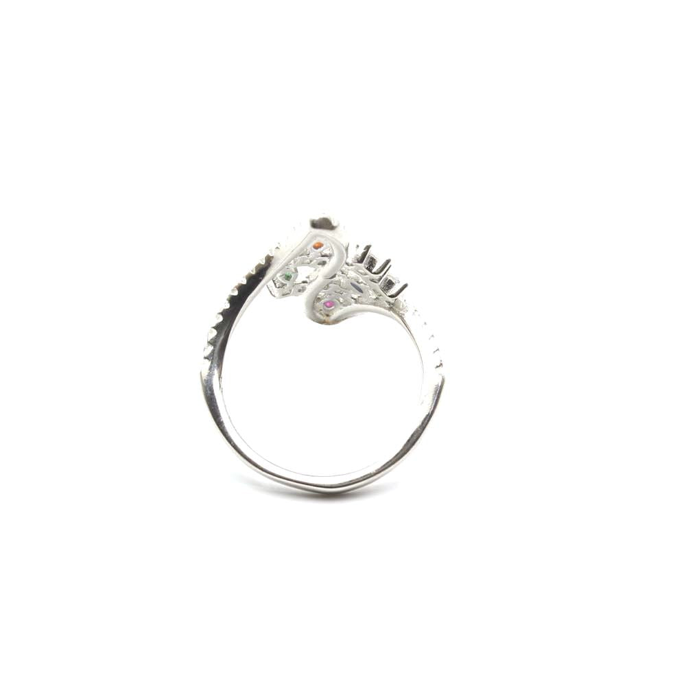 Real 925 Sterling Silver Multi CZ Women Ring