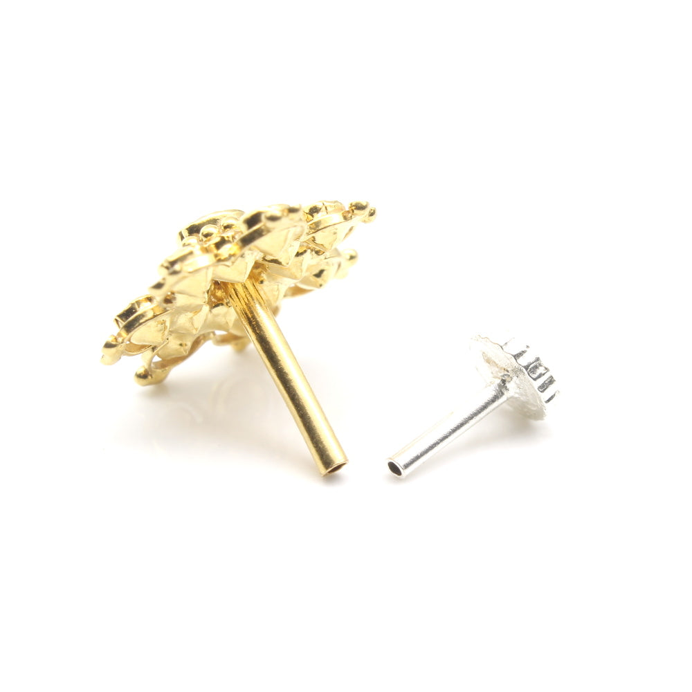 Real Gold Nose Pin With Puch Pin