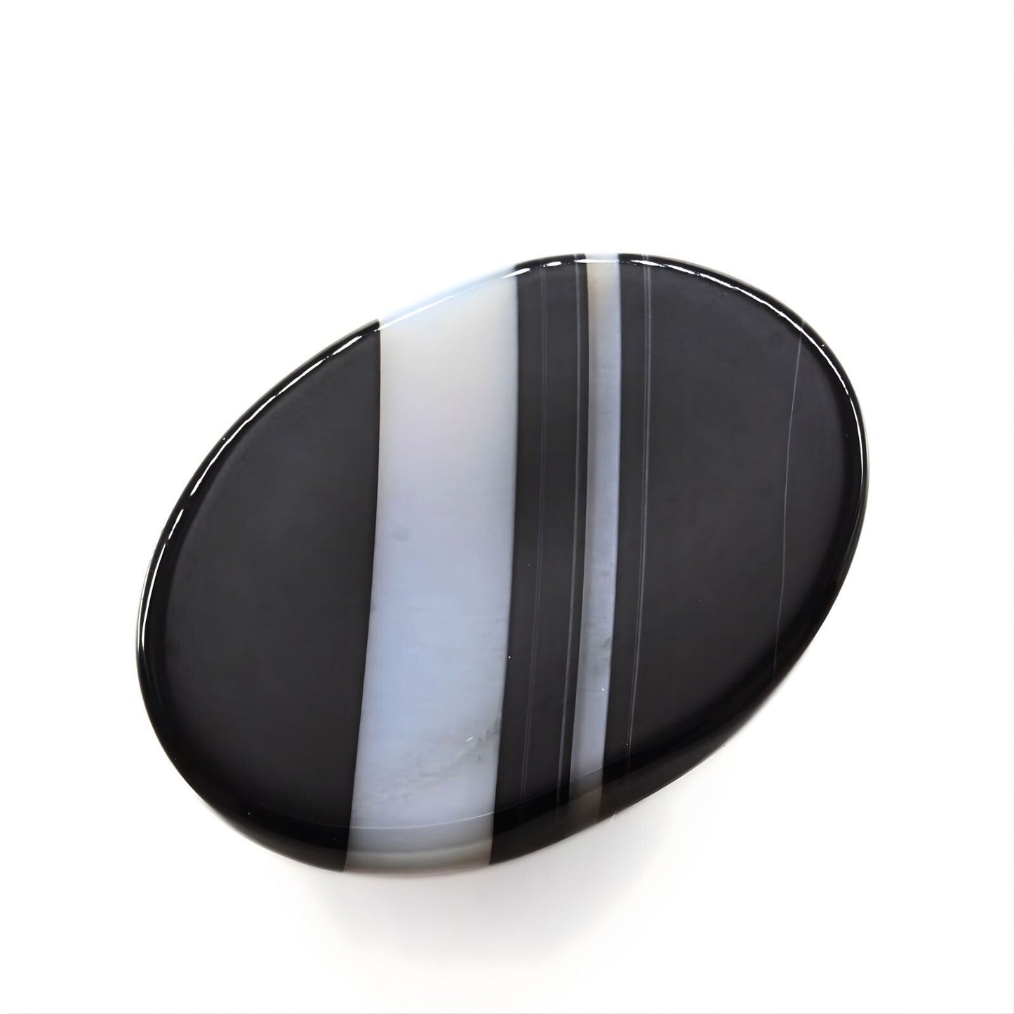 11.8Ct Natural Black and Grey Sulemani Hakik Oval Gemstone