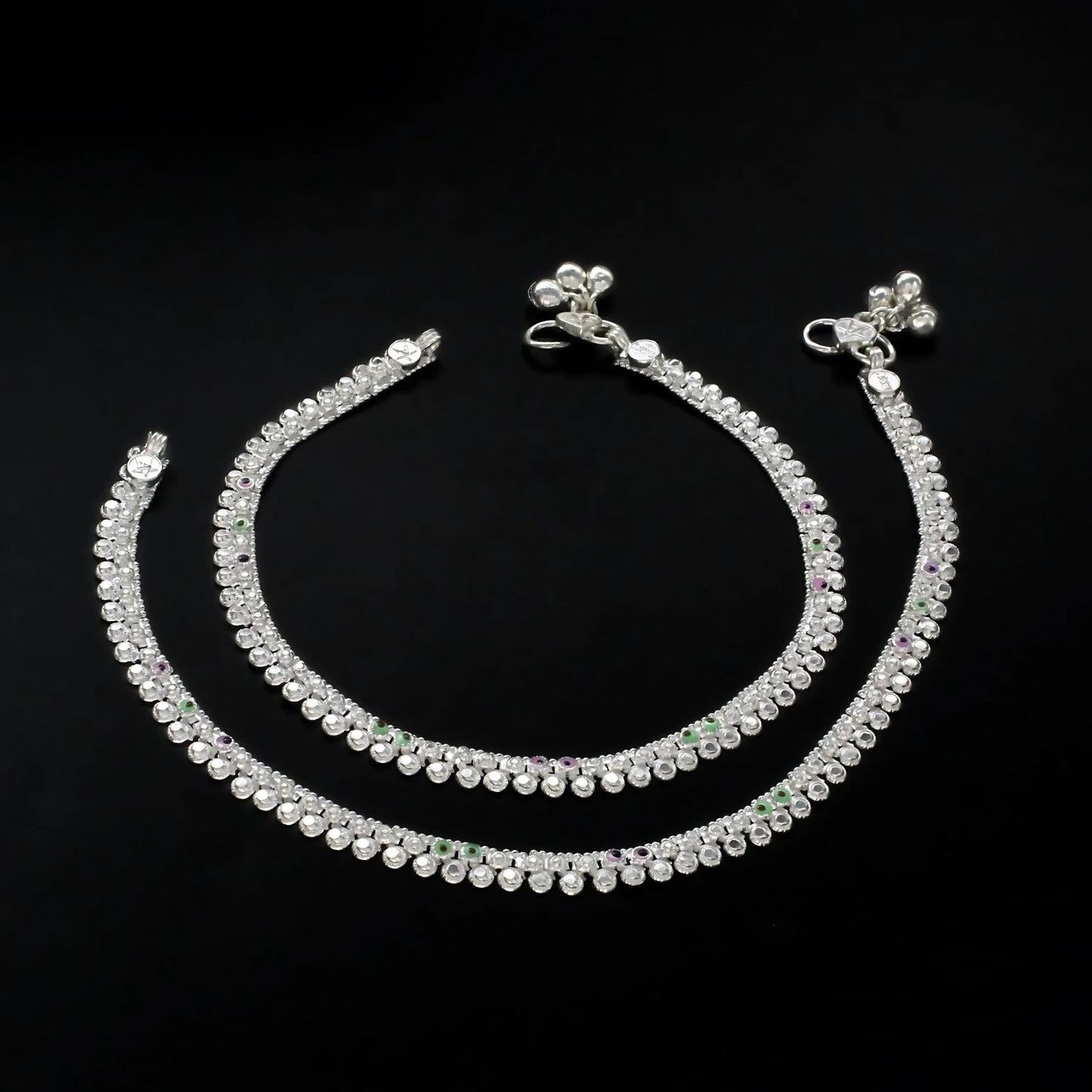 Real Silver women designer gifting payal Anklet Pair 10"