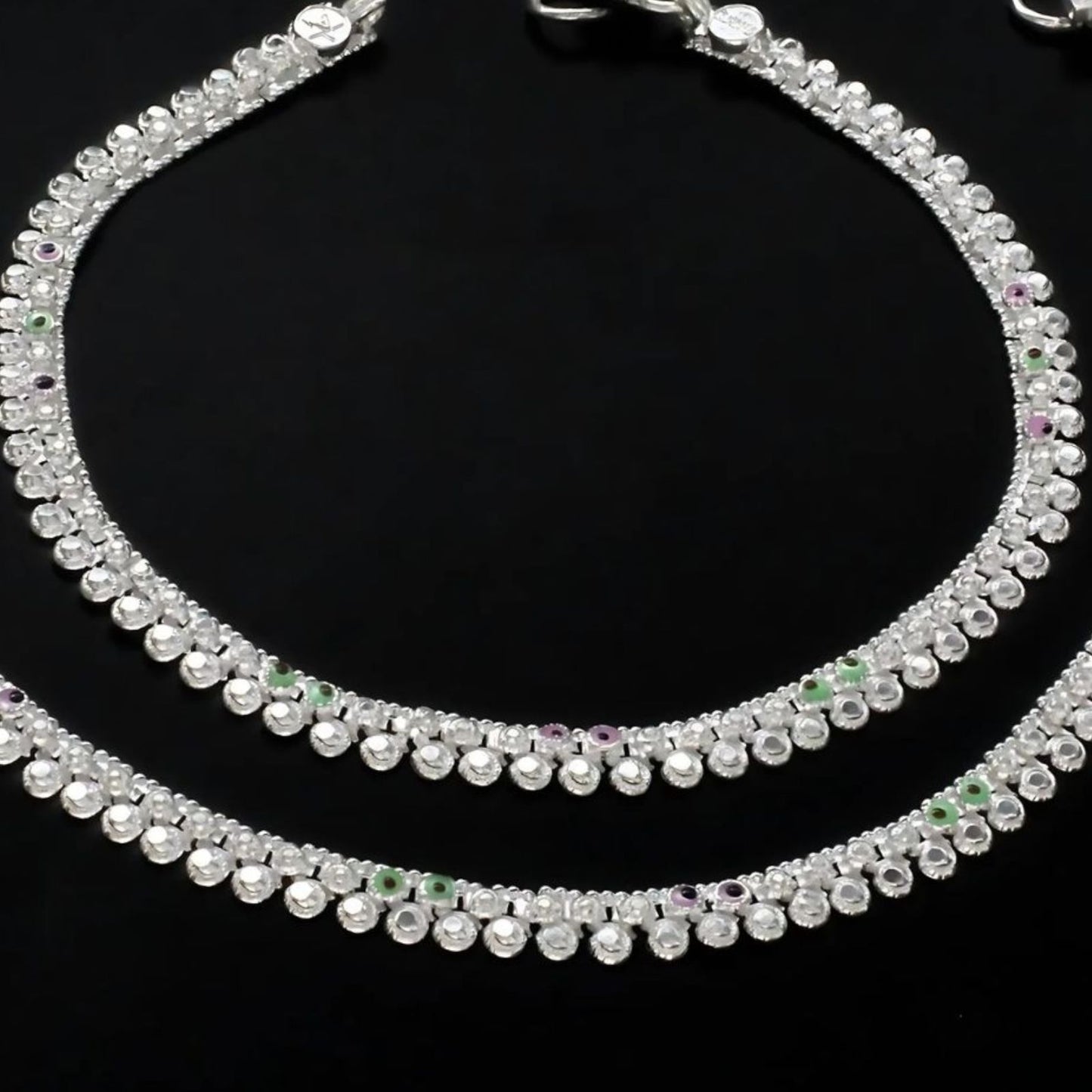 Real Silver women designer gifting payal Anklet Pair 10"