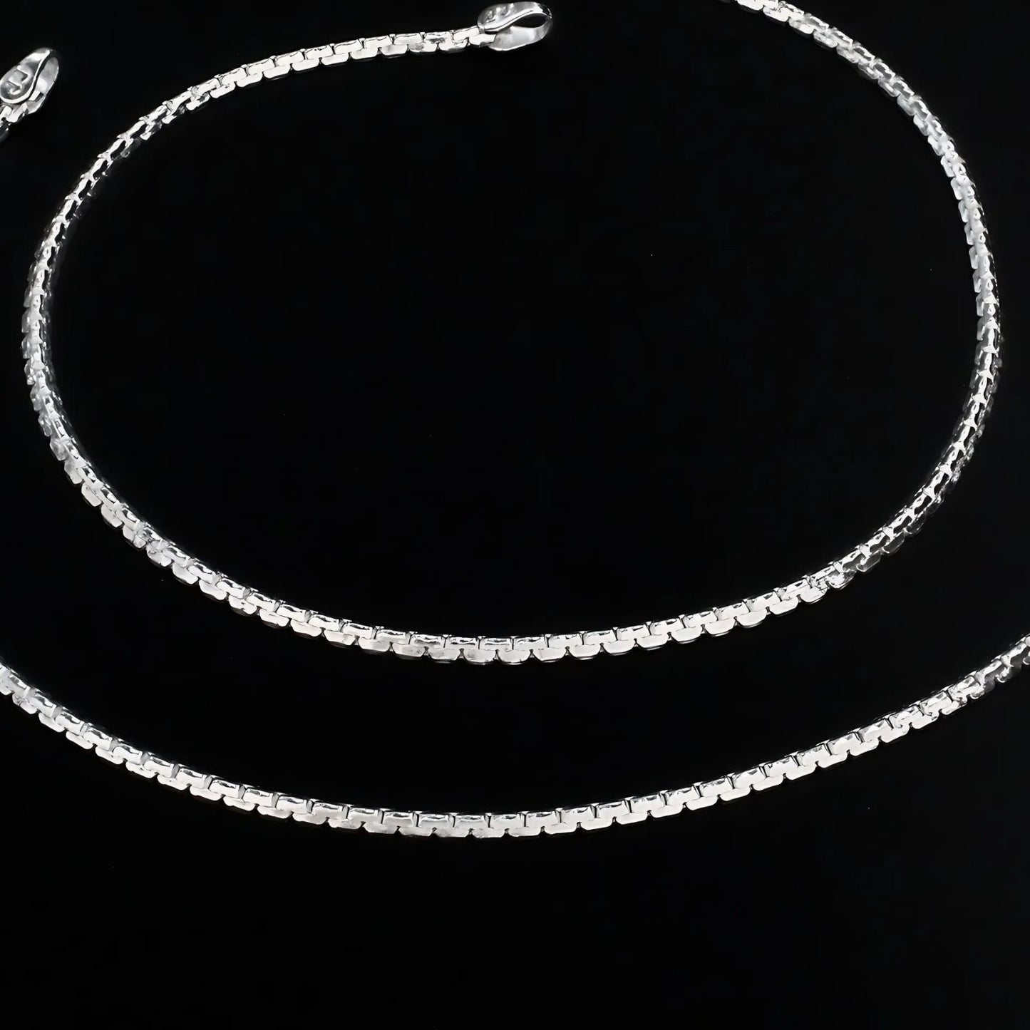 Real Silver women trendy Anklet Pajeb Pair 10.3"