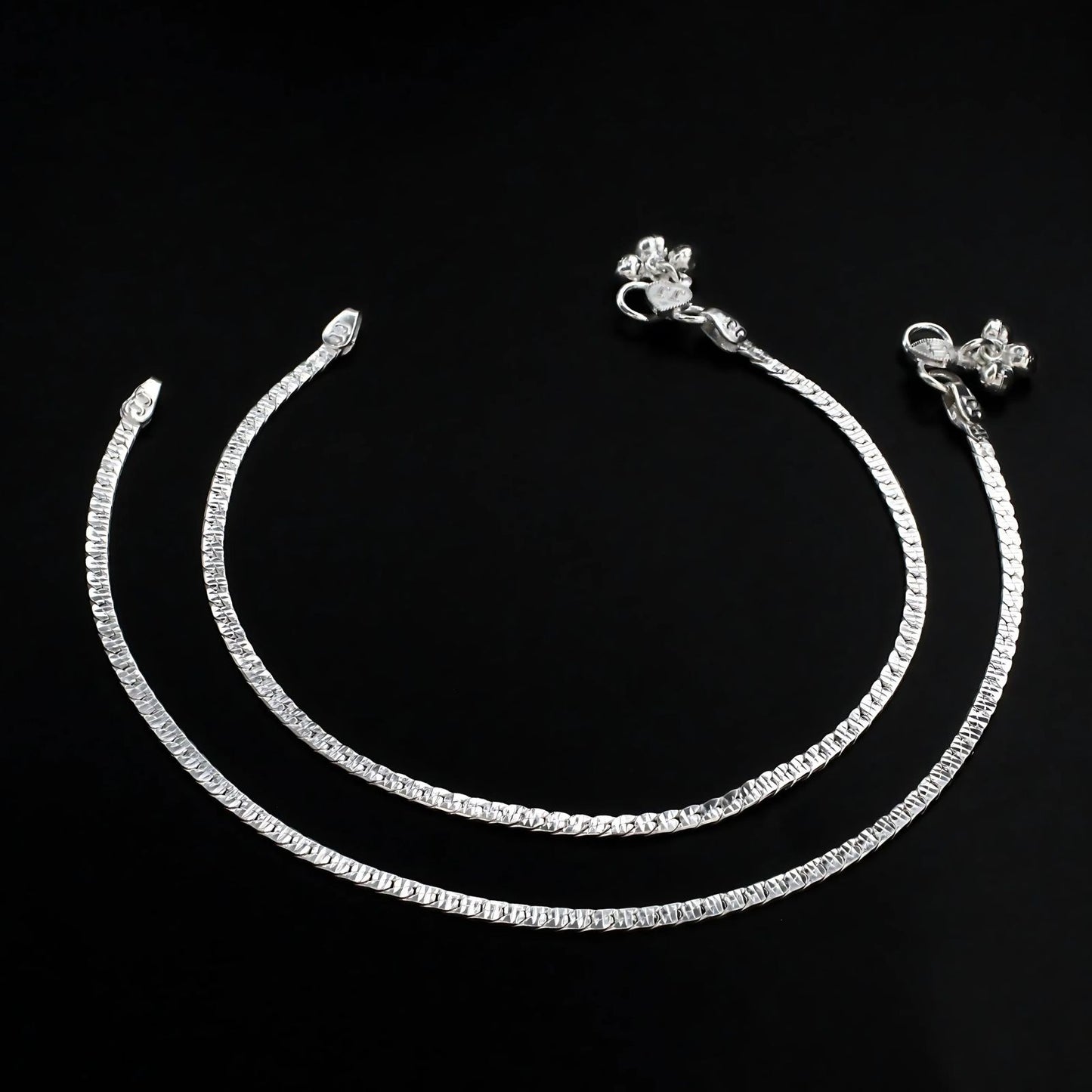 Real Silver women best Jhanjhar Anklet Pair 10.3"