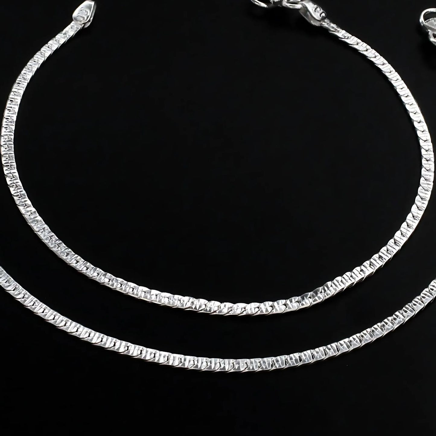 Real Silver women best Jhanjhar Anklet Pair 10.3"