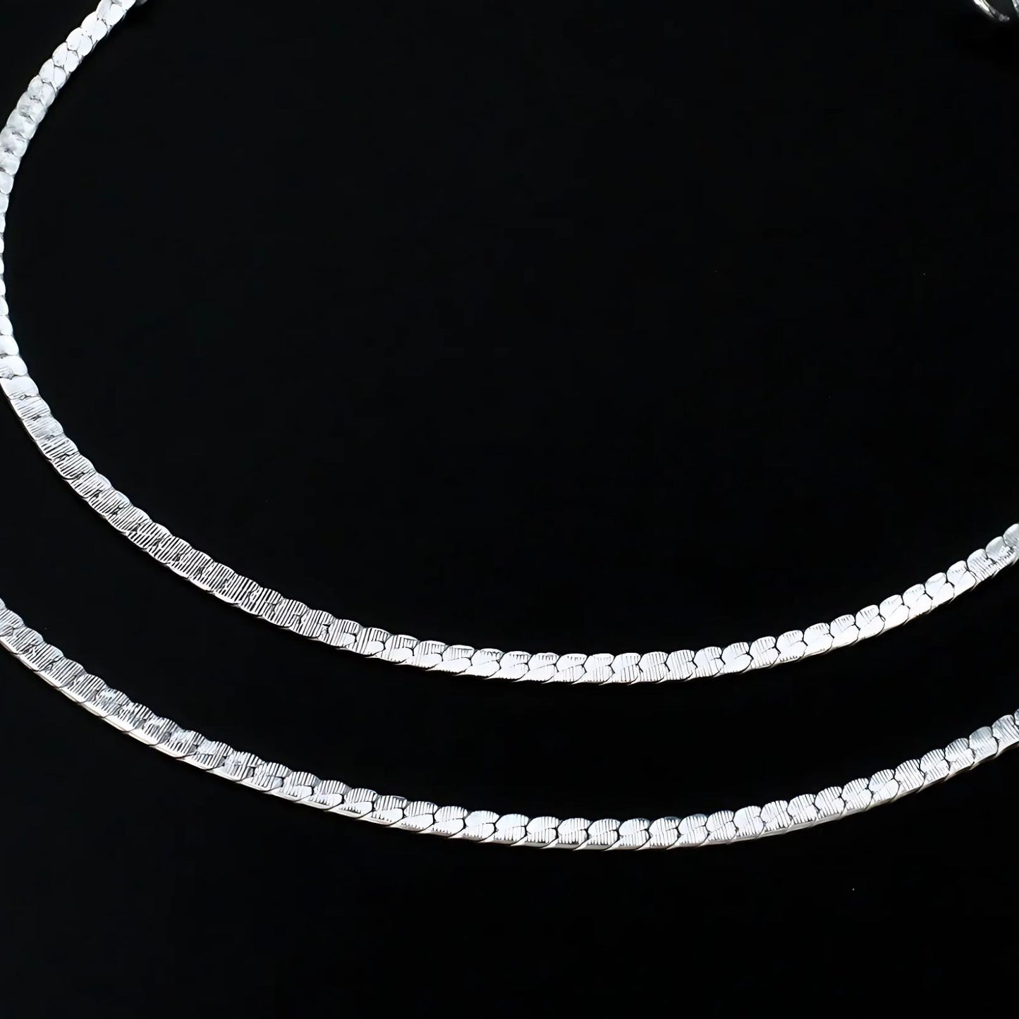 Real Silver women cultural design Pajeb Anklet Pair 10.3"