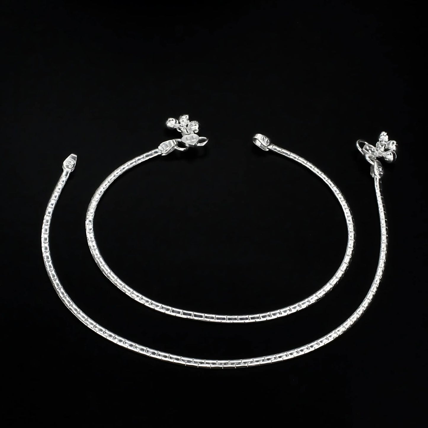 Real Silver women daily wear chain Payal Anklet Pair 10.3"