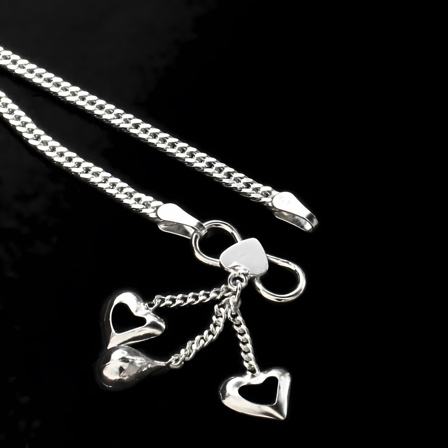 925 Sterling Silver women thinnest cuban Chain Anklet 10.3" - Single