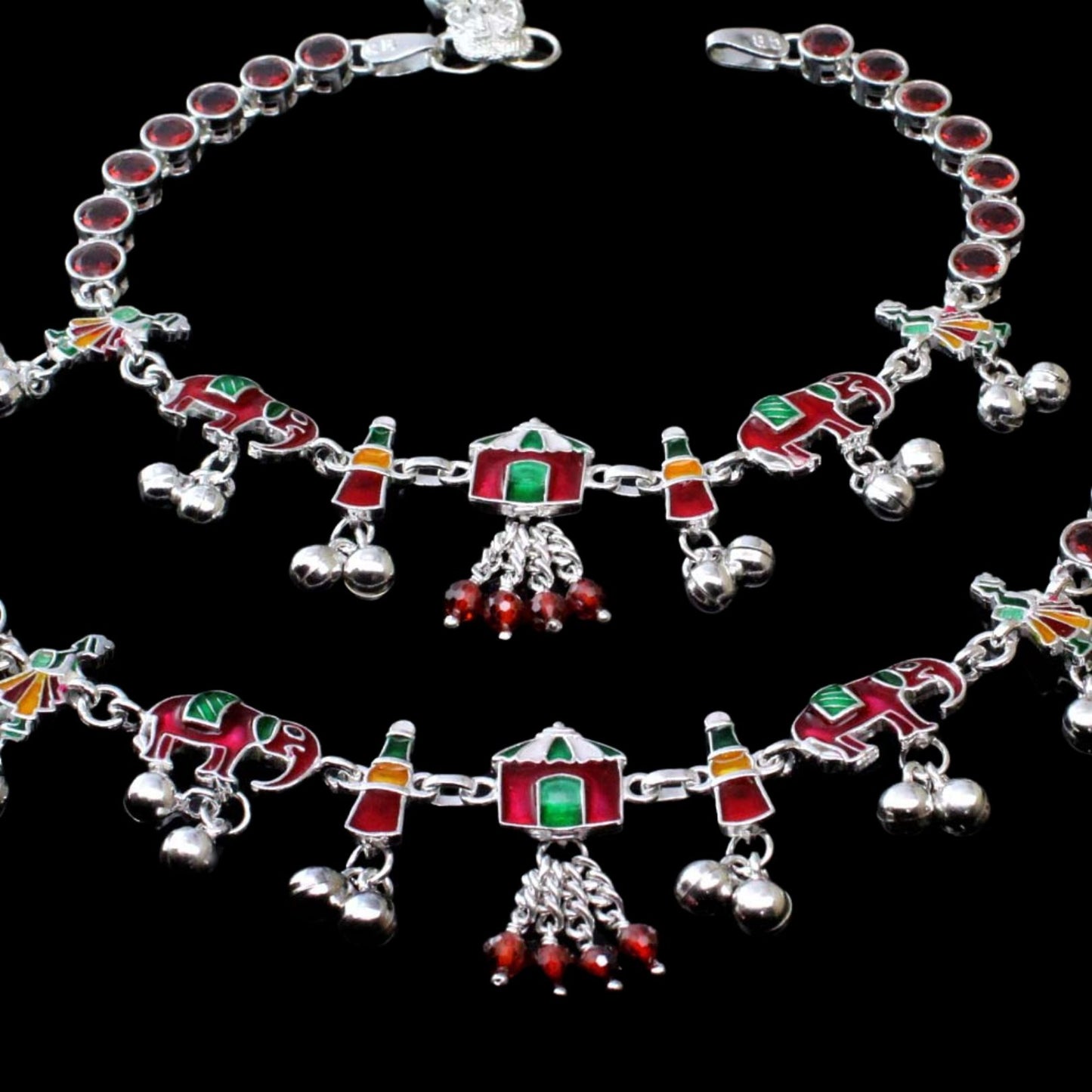 Real Silver CZ Anklets Ankle Bracelet 10.5"