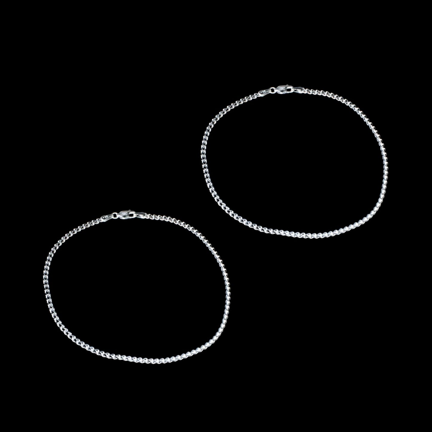 Cute Indian Girl Women Foxtail Real Silver Anklets Ankle Bracelet 10.3"